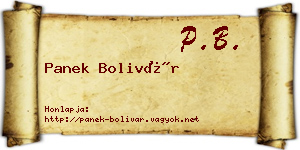 Panek Bolivár névjegykártya